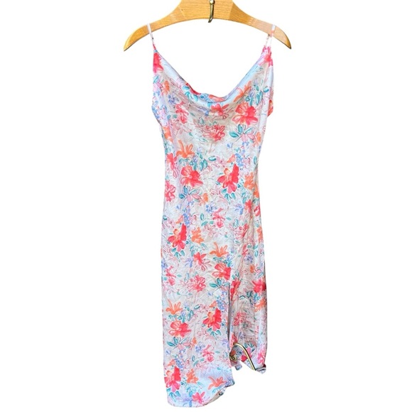 paper heart Dresses & Skirts - Paper Heart Pink Satin Slip Dress with Spaghetti Straps with Front Slit